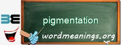 WordMeaning blackboard for pigmentation